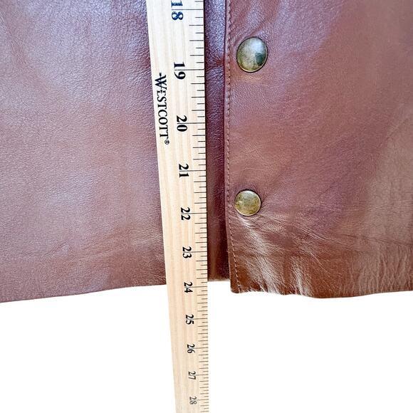 VTG Lela Leather Skirt sz 7/8 Modern 4 S Brown Western Festival Concert Pencil - Picture 7 of 10